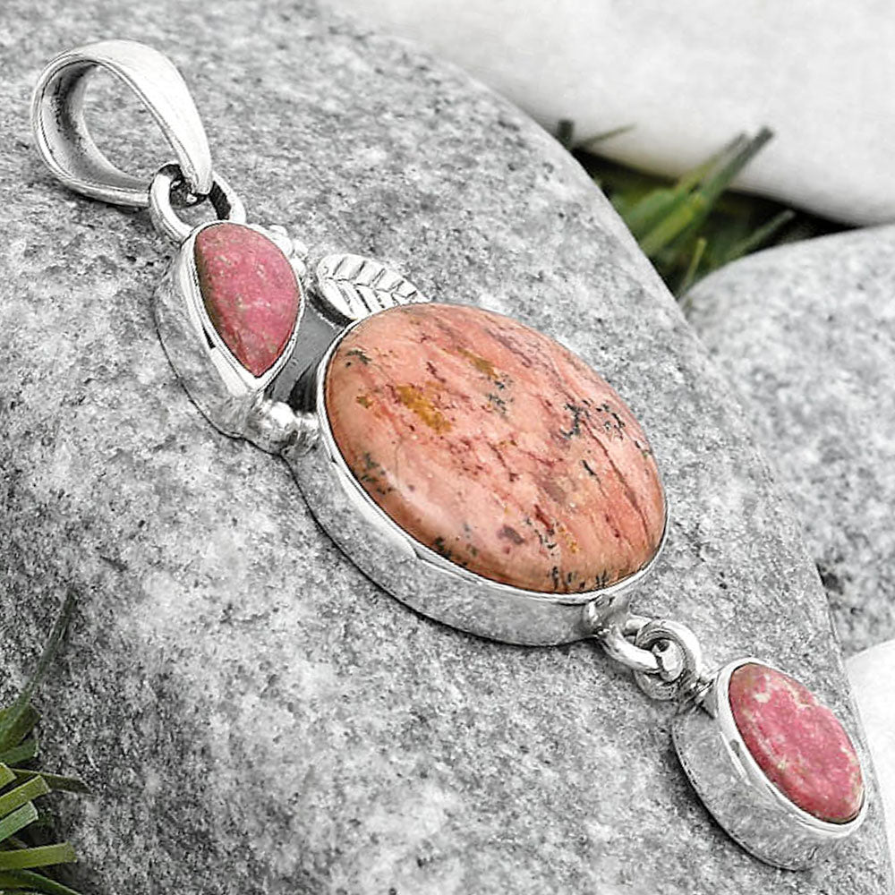 Russian Honey Dendrite Opal & Pink Thulite Pendant P-1414 SDP125537