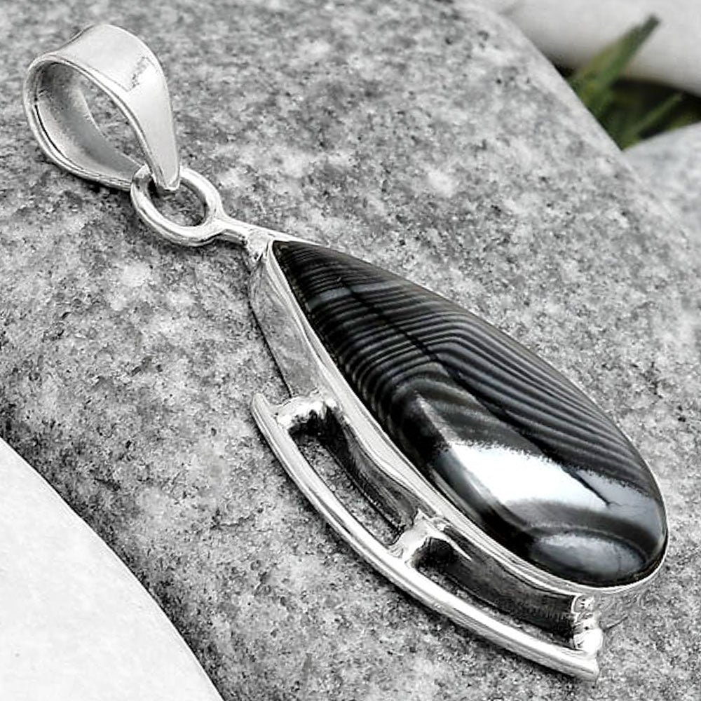 Crown Of Silver Psilomelane - Black Malachite Pendant P-1274 SDP125598