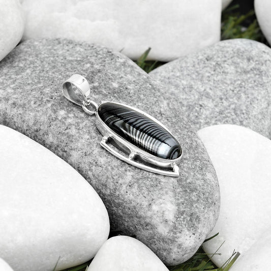 Crown Of Silver Psilomelane - Black Malachite Pendant P-1274 SDP125604