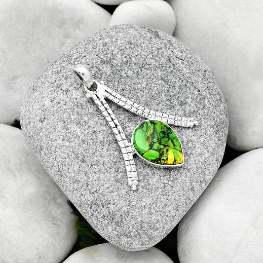 Natural Green Matrix Turquoise Pendant P-1034 SDP125883