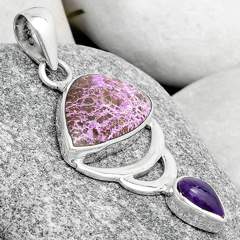 Purpurite - South Africa & Amethyst Pendant P-1693 SDP125960