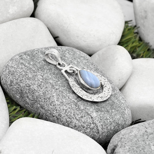 Natural Blue Lace Agate South Africa Pendant P-1343 SDP126106