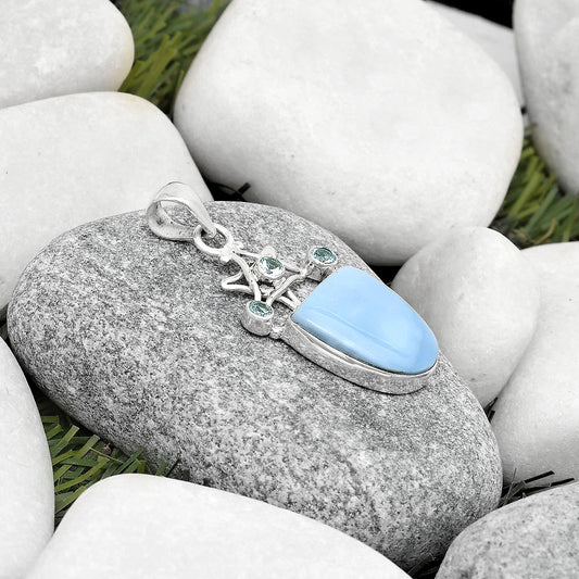 Natural Owyhee Opal & Sky Blue Topaz Pendant P-1095 SDP126214