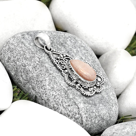 Natural Pink Scolecite Pendant P-1214 SDP126265