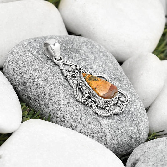 Natural Moroccan Yellow Jacket Jasper Pendant P-1214 SDP126269