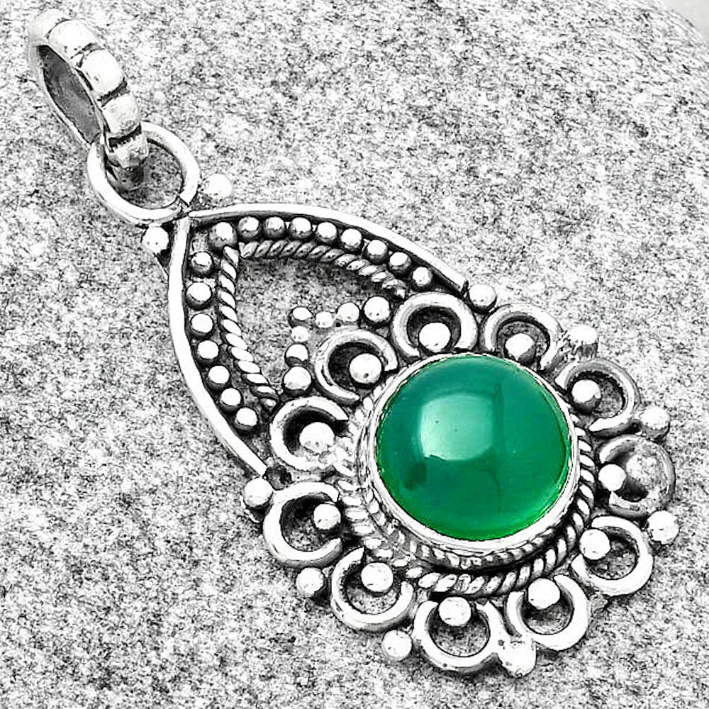 Natural Green Onyx Pendant P-1224 SDP126472