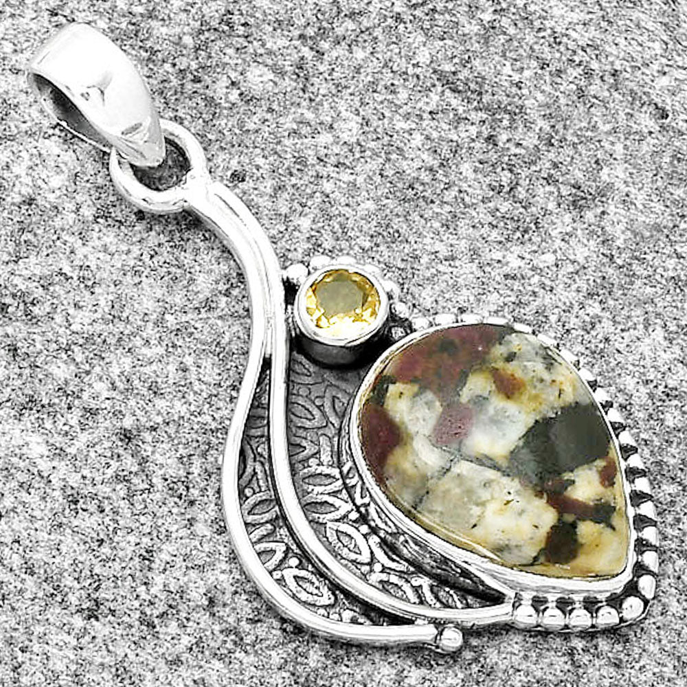 Natural Russian Eudialyte & Citrine Pendant P-1467 SDP126507