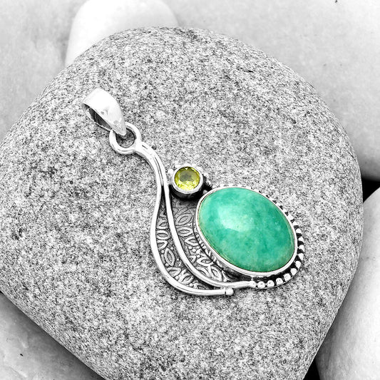 Natural Paraiba Amazonite & Peridot Pendant P-1467 SDP126511
