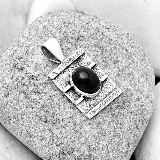Natural Black Onyx - Brazil Pendant P-1658 SDP126615