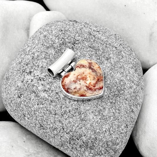 Heart Natural Indian Blanket Jasper Pendant P-1621 SDP126687
