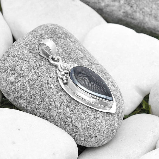 Crown Of Silver Psilomelane - Black Malachite Pendant P-1350 SDP126938