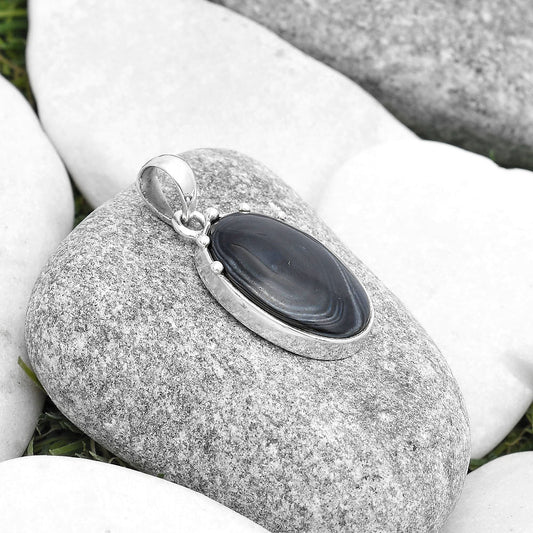 Crown Of Silver Psilomelane - Black Malachite Pendant P-1349 SDP126974