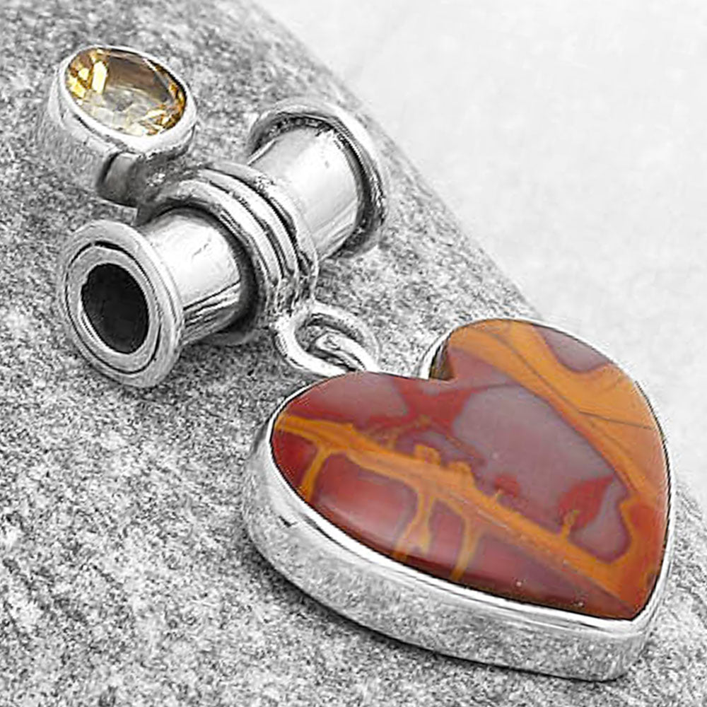 Heart Natural Noreena Jasper & Citrine Pendant P-1337 SDP127132
