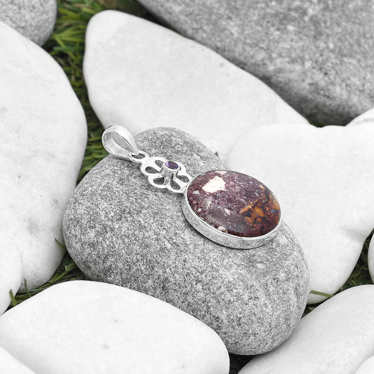 Natural Wild Horse Jasper & Iolite Pendant P-1634 SDP127179