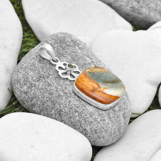 Rocky Butte Picture Jasper & Peridot Pendant P-1634 SDP127194