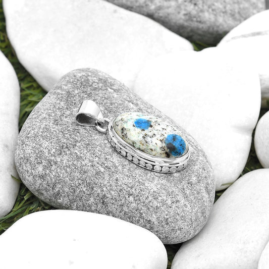 Natural K2 Blue - Azurite In Quartz Pendant P-1134 SDP127211