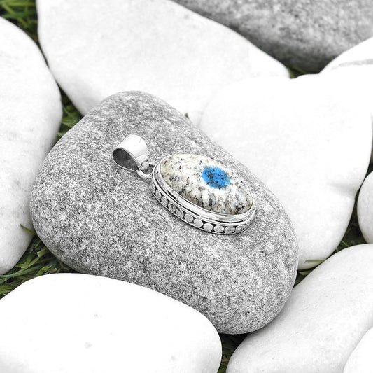 Natural K2 Blue - Azurite In Quartz Pendant P-1134 SDP127226