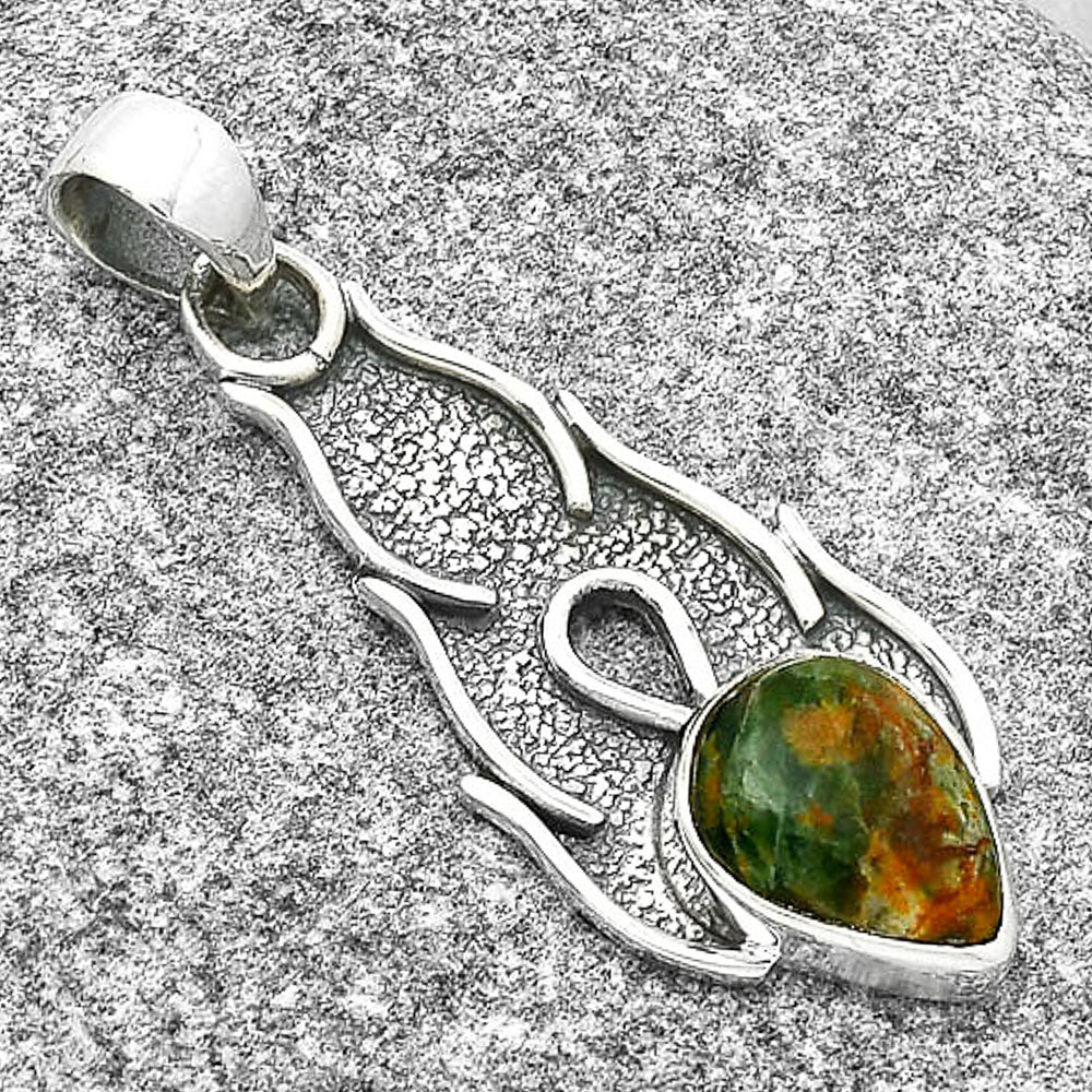 Natural Turkish Rainforest Chrysocolla Pendant P-1400 SDP127266