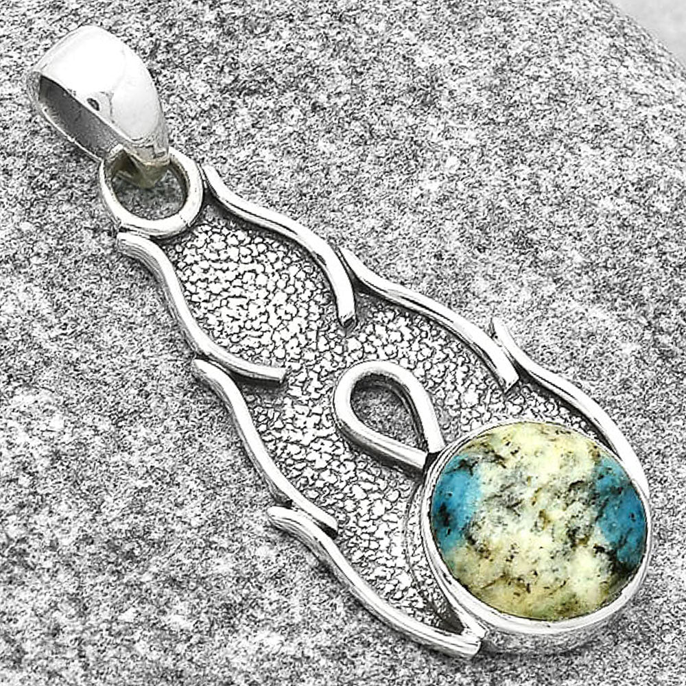 Natural K2 Blue - Azurite In Quartz Pendant P-1400 SDP127298