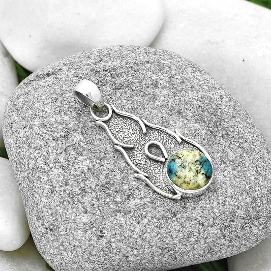 Natural K2 Blue - Azurite In Quartz Pendant P-1400 SDP127298