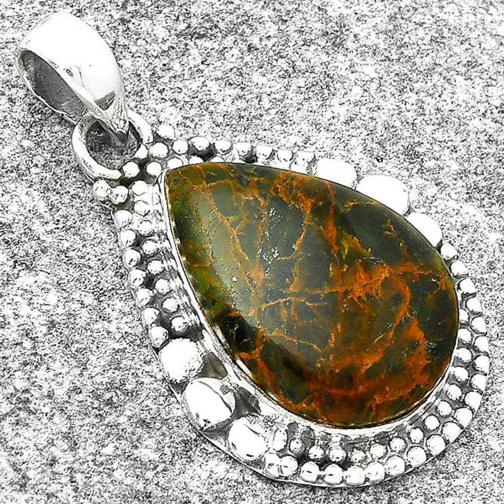 Natural Turkish Rainforest Chrysocolla Pendant P-1677 SDP127306