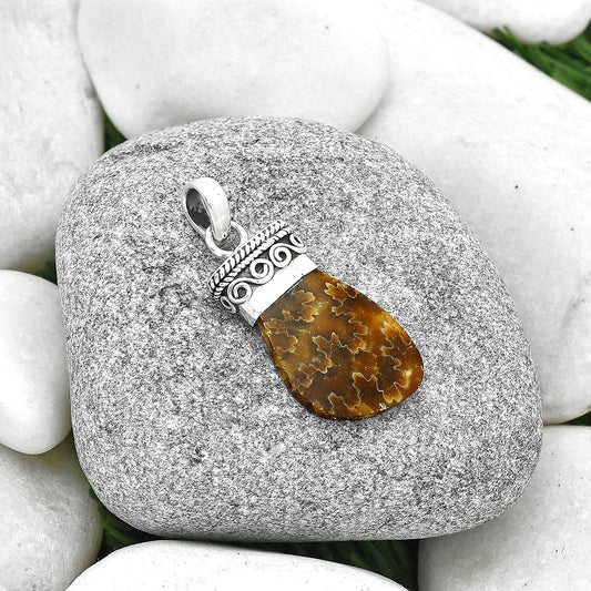 Natural Sutured Ammonite - Madagascar Pendant P-1331 SDP127348
