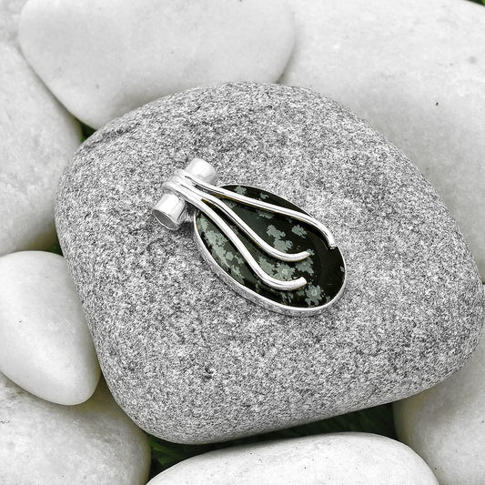Natural Snow Flake Obsidian Pendant P-1675 SDP127472