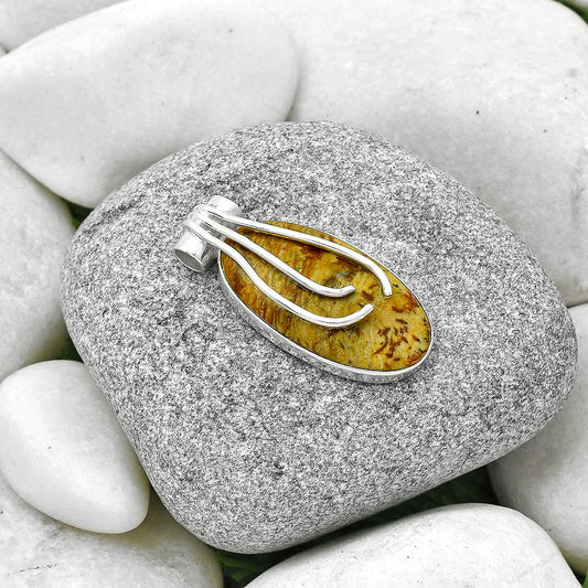 Natural Palm Root Fossil Agate Pendant P-1675 SDP127477