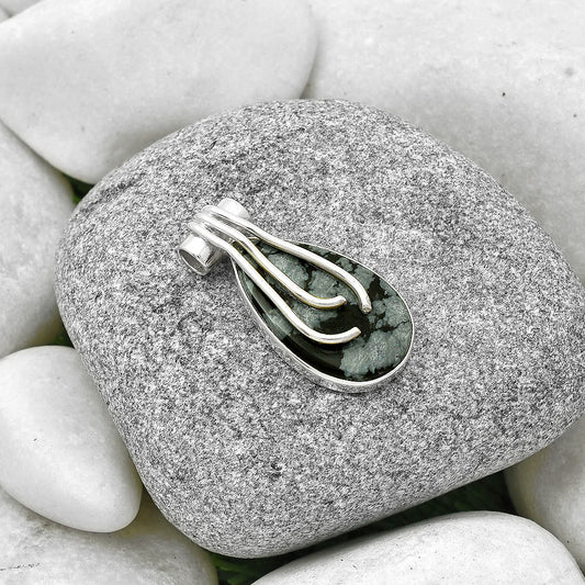 Natural Snow Flake Obsidian Pendant P-1675 SDP127483