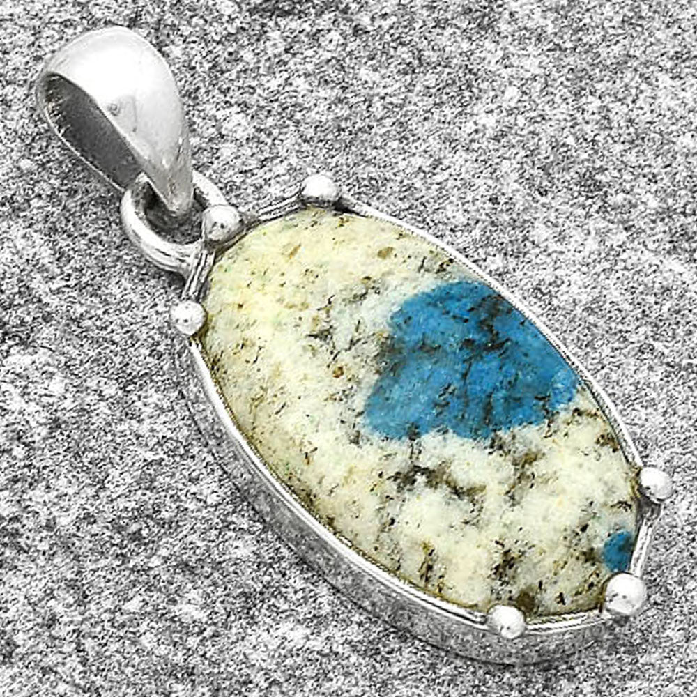 Natural K2 Blue - Azurite In Quartz Pendant P-1349 SDP127509