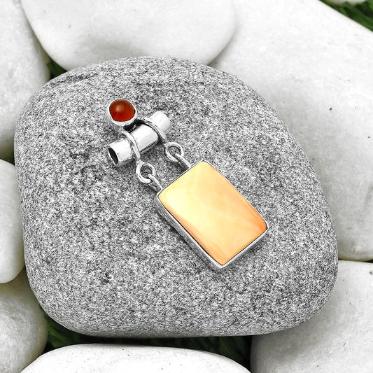 Natural Spiny Oyster Shell & Carnelian Pendant P-1276 SDP127630