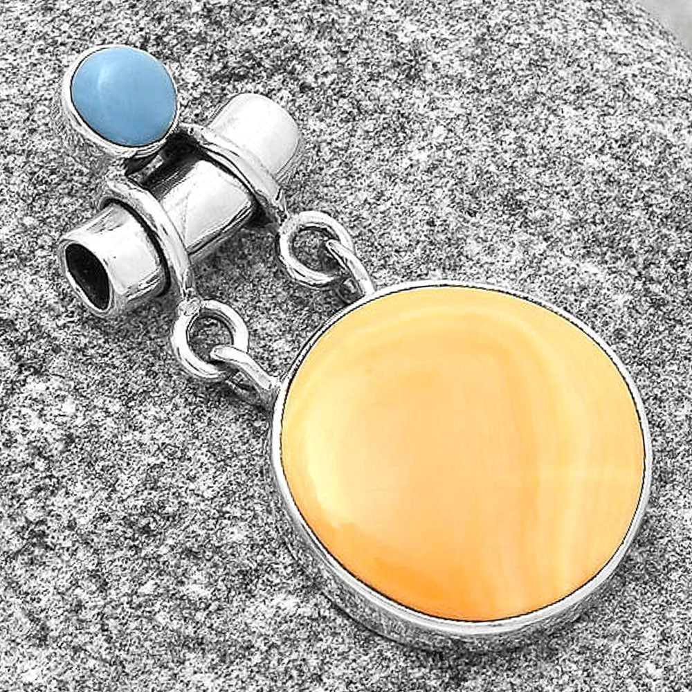 Natural Spiny Oyster Shell & Owyhee Opal Pendant P-1276 SDP127637