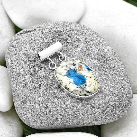 Natural K2 Blue - Azurite In Quartz Pendant P-1198 SDP127679