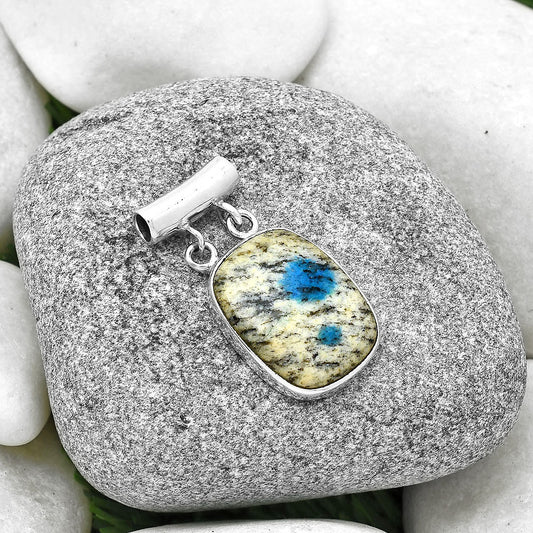 Natural K2 Blue - Azurite In Quartz Pendant P-1198 SDP127684