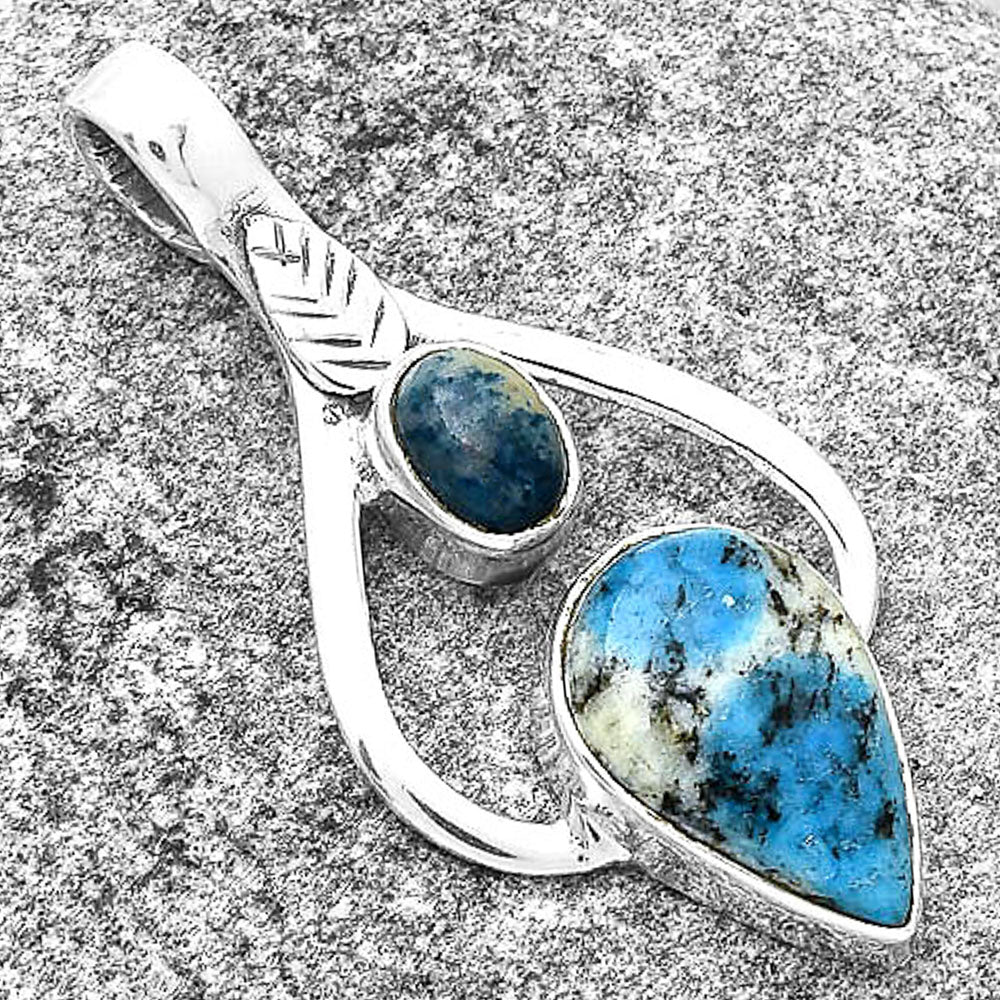 K2 Blue - Azurite In Quartz & Blue Scheelite Pendant P-1166 SDP127772