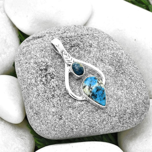 K2 Blue - Azurite In Quartz & Blue Scheelite Pendant P-1166 SDP127772