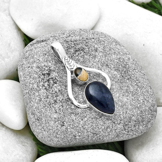 Sunstone In Iolite & Indian Blanket Jasper Pendant P-1166 SDP127775