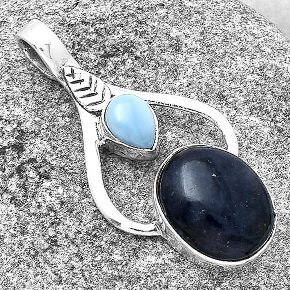 Sunstone In Iolite & Owyhee Opal Pendant P-1166 SDP127797