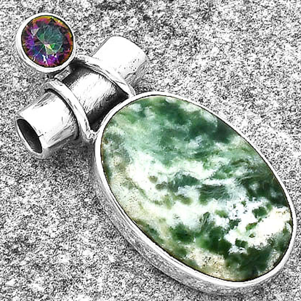 Natural Dioptase & Mystic Topaz Pendant P-1159 SDP127830