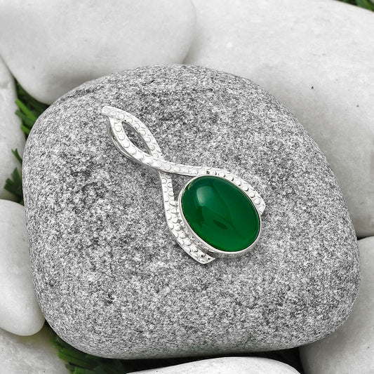 Natural Green Onyx Pendant P-1549 SDP127846
