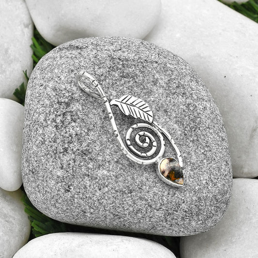 Natural Indian Blanket Jasper Pendant P-1270 SDP127897