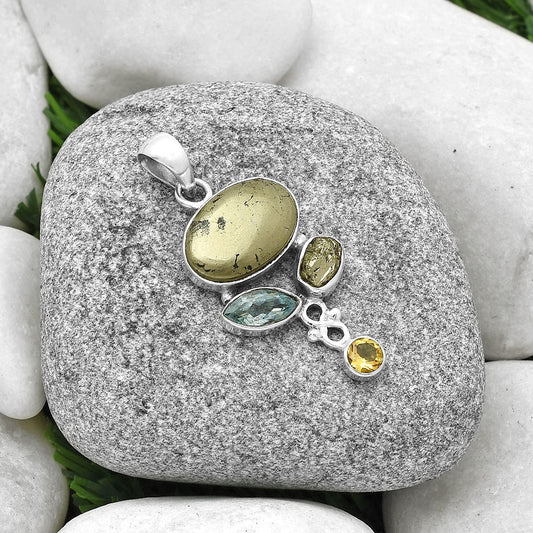 Apache Gold Healer's Gold, Sky Blue Topaz & Citrine Pendant P-1602 SDP127900