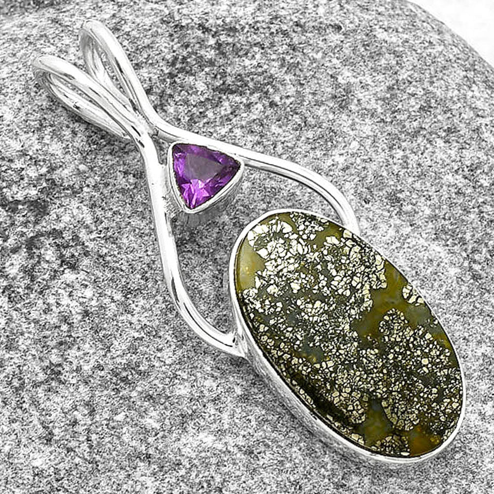 Nipomo Marcasite Agate & Amethyst Pendant P-1038 SDP128200