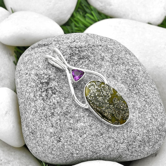 Nipomo Marcasite Agate & Amethyst Pendant P-1038 SDP128200
