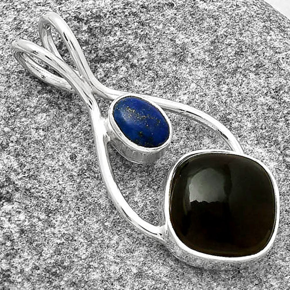 Smoky Quartz - Brazil & Lapis Lazuli Pendant P-1038 SDP128227