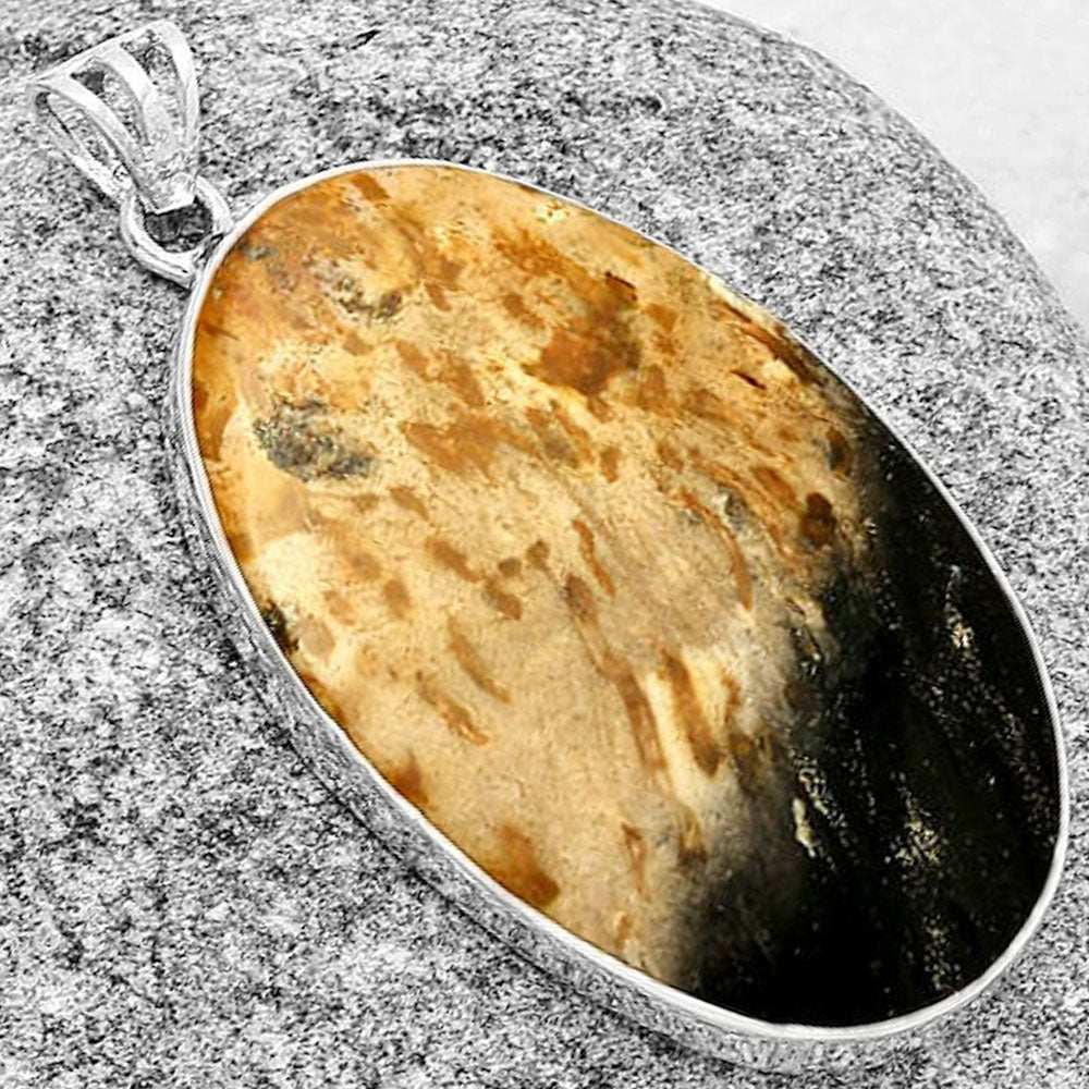 Natural Palm Root Fossil Agate Pendant P-1001 SDP128440