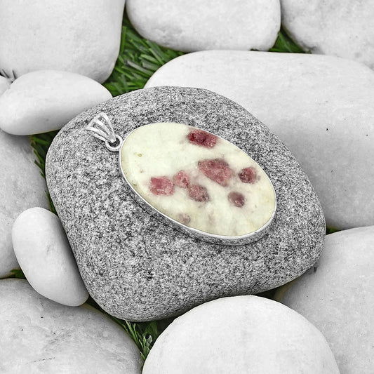 Natural Pink Tourmaline in Quartz Pendant P-1001 SDP128448