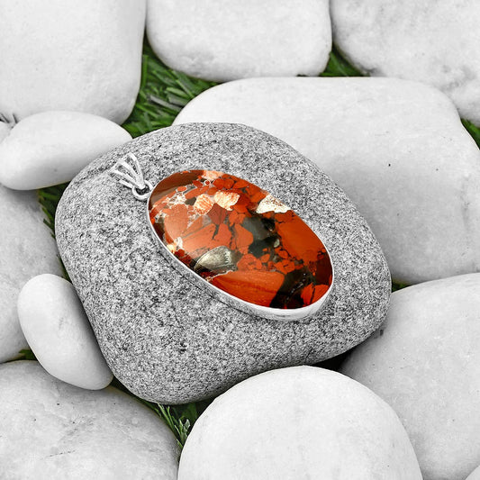 Natural Red Brecciated Jasper Pendant P-1001 SDP128456