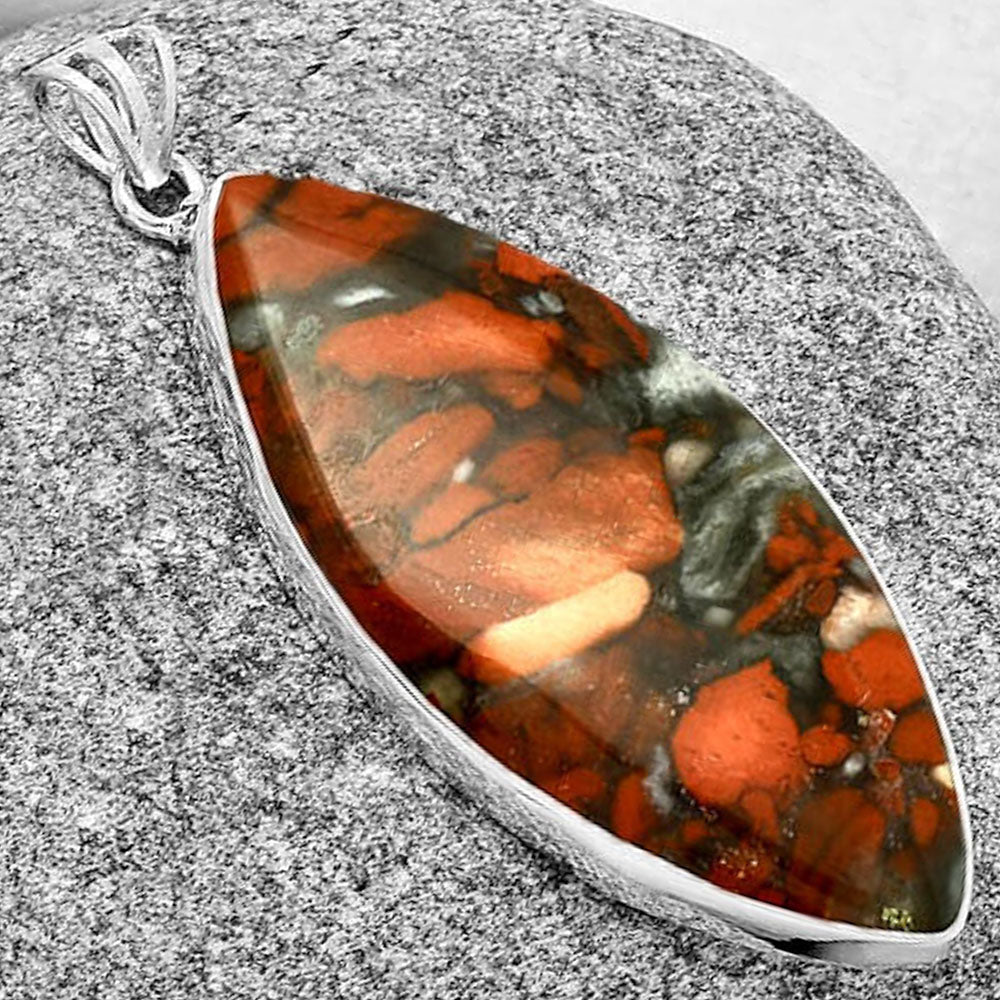 Natural Red Brecciated Jasper Pendant P-1001 SDP128497