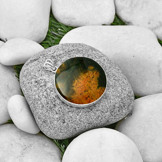 Natural Palm Root Fossil Agate Pendant P-1001 SDP128600
